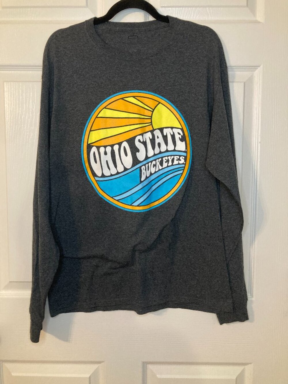 ProEdge Men's Gray Ohio State Buckeyes Long Sleeve Graphic T-Shirt - Size L